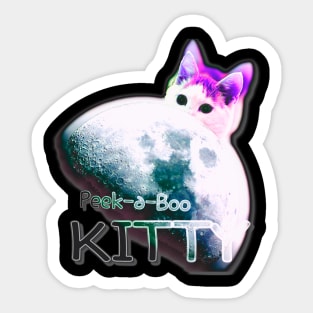 Peek-a-Boo Space Kitty Sticker